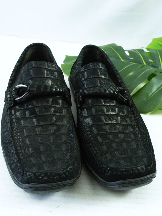 Worn Once! DONALD J PLINER ELEO SIZE 7 HORSEBIT MOC BLACK DRIVING LOAFERS main image 5